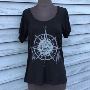 Jawbreaking Black Compass “Not all who wander are lost” Graphic Tee Small
